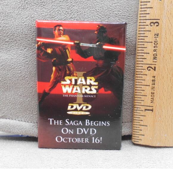 2001 Star Wars I The Phantom Menace DVD Promo Pin Release 10/16 Obi-Wan/Maul - Picture 2 of 6